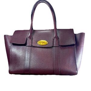 MULBERRY Oxblood Maroon Leather Classic Large Bayswater Tote Bag New Style